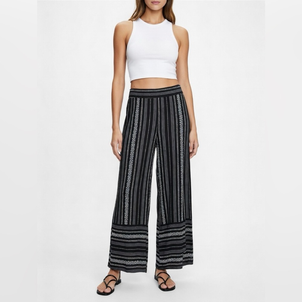 Derek Heart Black and White Wide Leg Pants